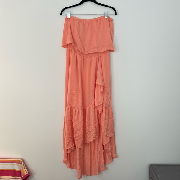 Naked Zebra Paris Maxi Strapless Dress - Coral - Picture 3 of 6